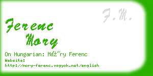 ferenc mory business card